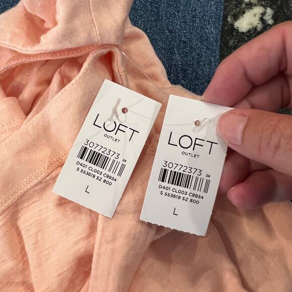 NWT LOFT Pink W/Amour LOVE Graphic Boatneck Long Sleeved Top - Picture 5 of 8